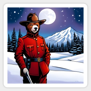 Teddy Canadian Mountie Sticker